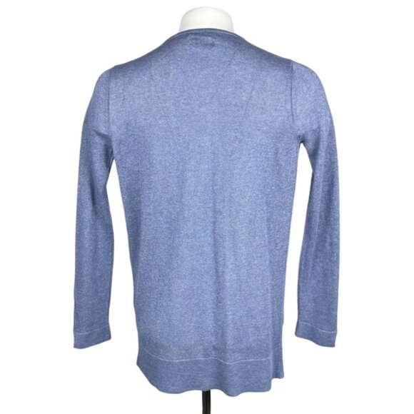 MASSIMO DUTTI Italian Yarn Open Front Cardigan Sz XS Blue - Picture 2 of 3